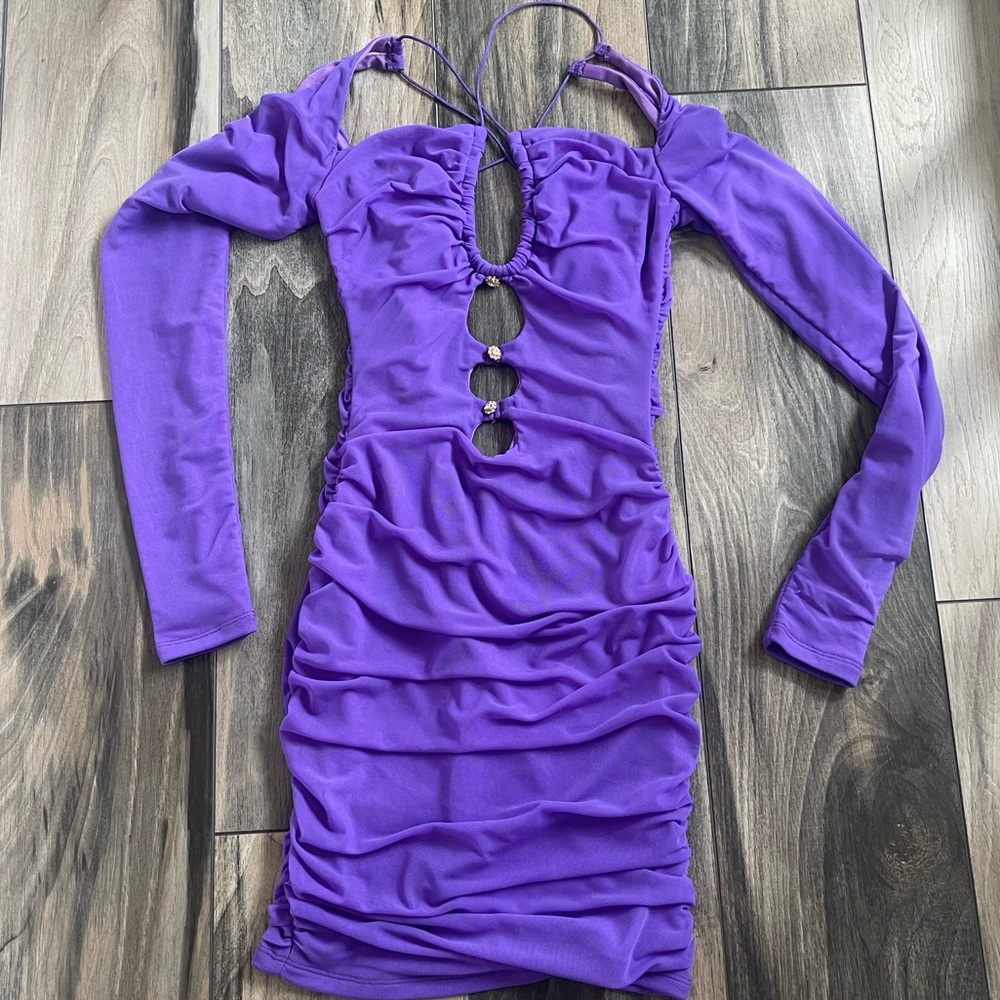 SHEIN PARTHEA Crisscross Cutout Button Front Bodycon Dress